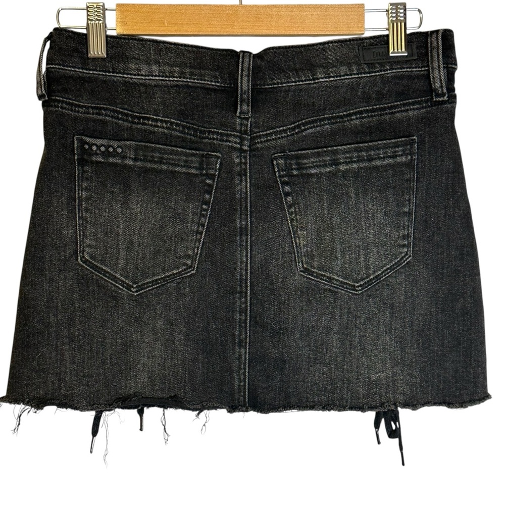 Blank NYC Mystique Denim Lace-Up Mini‎ Skirt Charcoal Gray/Black 26 #54L-0307 - Picture 7 of 11